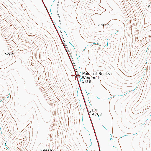 Topographic Map of Point of Rocks Windmill, TX