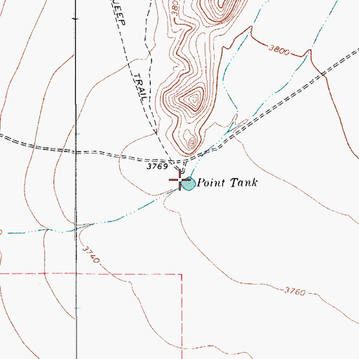 Topographic Map of Point Tank, TX
