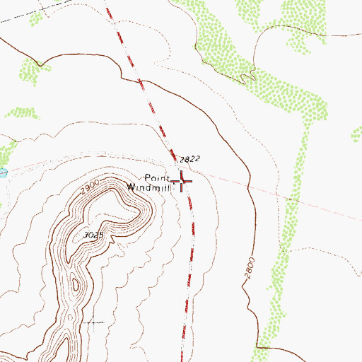 Topographic Map of Point Windmill, TX