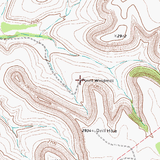 Topographic Map of Point Windmill, TX