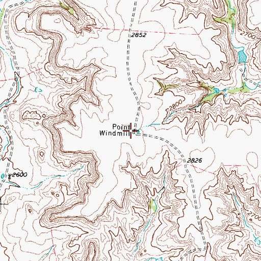 Topographic Map of Point Windmill, TX