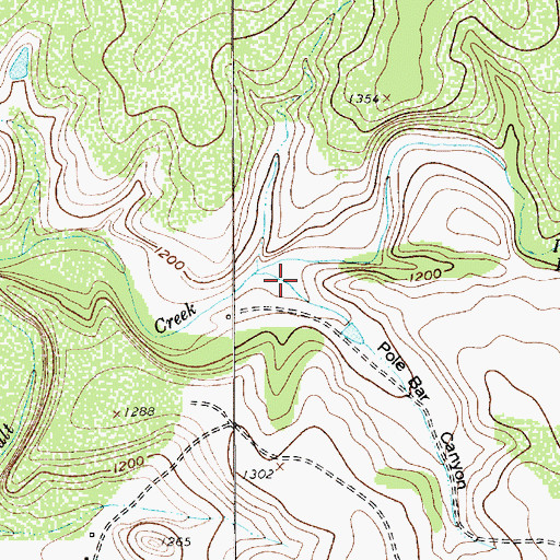 Topographic Map of Pole Bar Canyon, TX