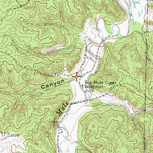Topographic Map of Pole Canyon, TX