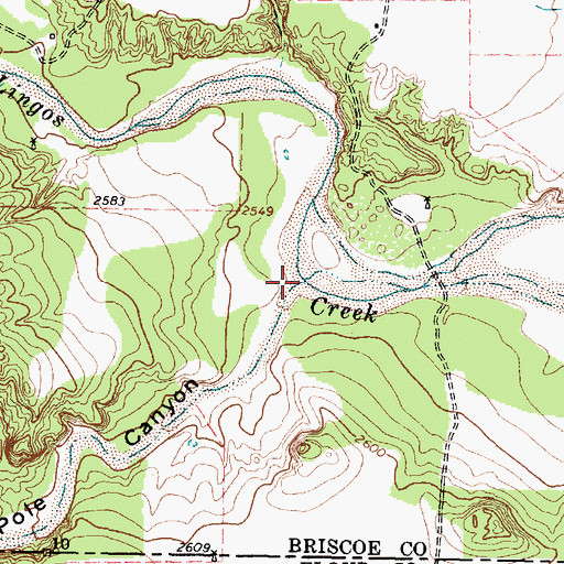 Topographic Map of Pole Canyon, TX