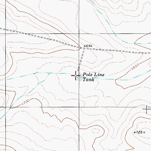 Topographic Map of Pole Line Tank, TX