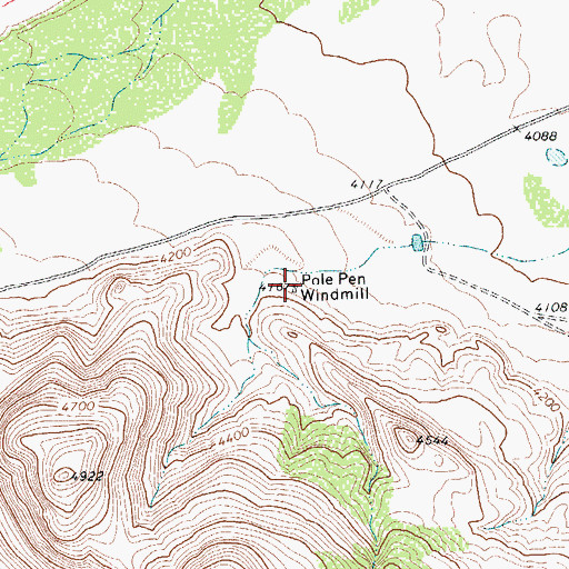 Topographic Map of Pole Pen Windmill, TX
