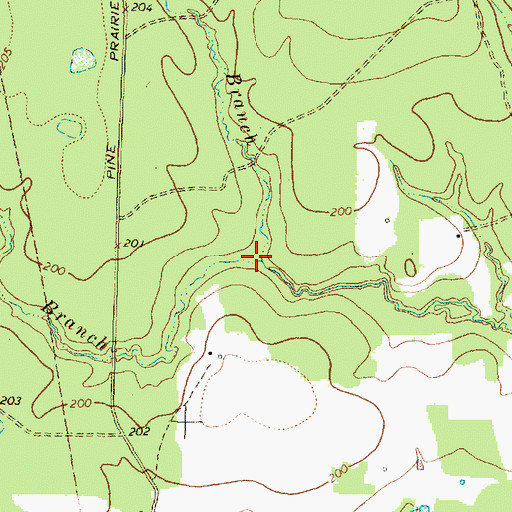 Topographic Map of Polecat Branch, TX