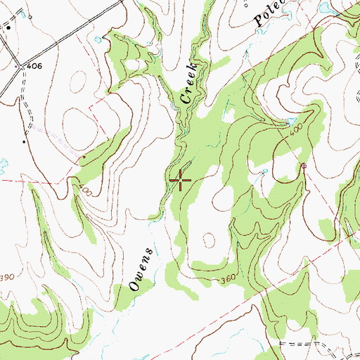 Topographic Map of Polecat Creek, TX