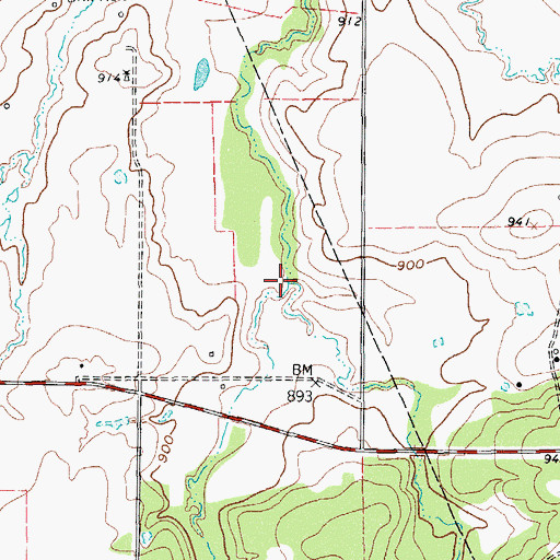 Topographic Map of Polecat Creek, TX