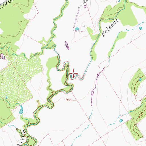 Topographic Map of Polecat Creek, TX