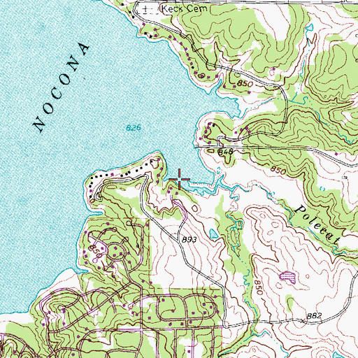Topographic Map of Polecat Creek, TX