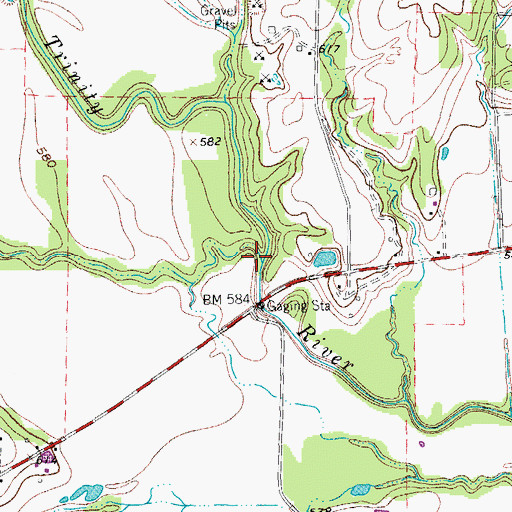 Topographic Map of Pond Creek, TX