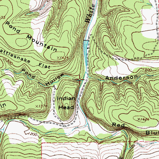 Topographic Map of Pond Hollow, TX