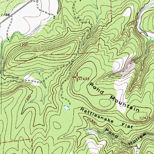 Topographic Map of Pond Mountain, TX