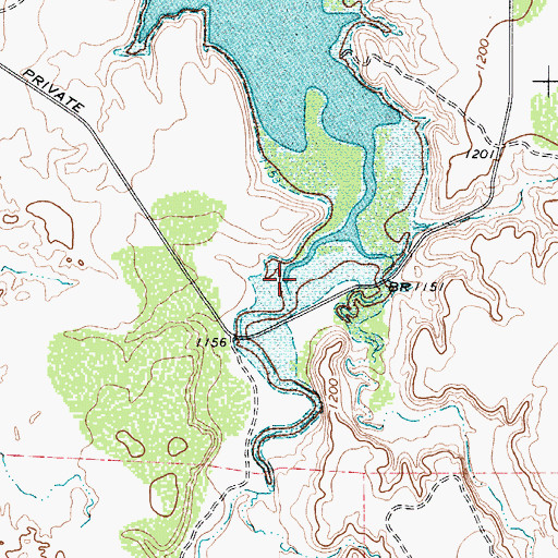 Topographic Map of Pony Creek, TX