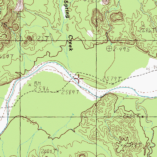 Topographic Map of Pony Spring Creek, TX