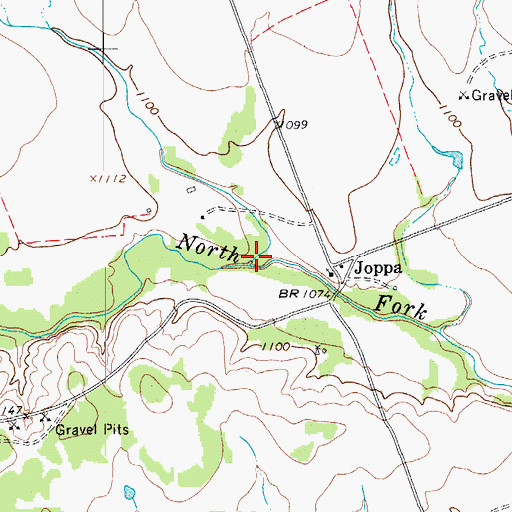 Topographic Map of Pool Branch, TX