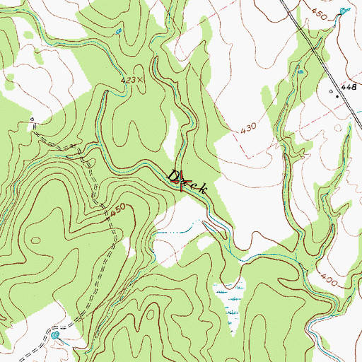Topographic Map of Pool Branch, TX