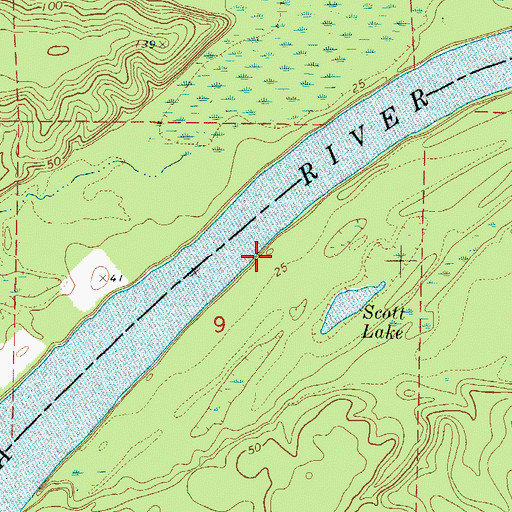 Topographic Map of Lower California Landing, AL