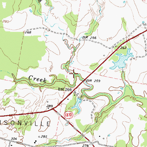 Topographic Map of Pooles Branch, TX
