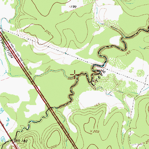 Topographic Map of Pooles Creek, TX