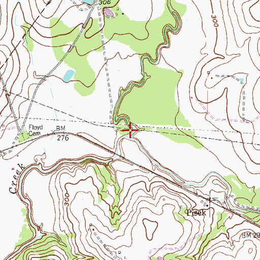 Topographic Map of Poplar Creek, TX