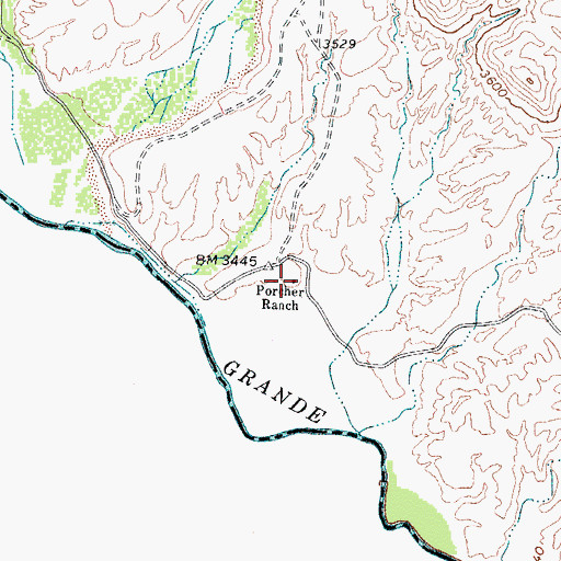 Topographic Map of Porcher Ranch, TX