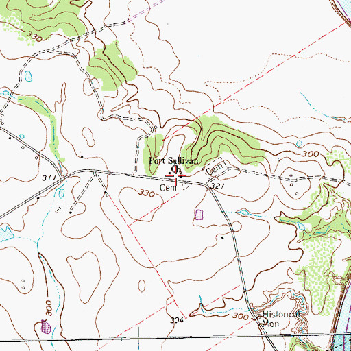 Topographic Map of Port Sullivan Church, TX
