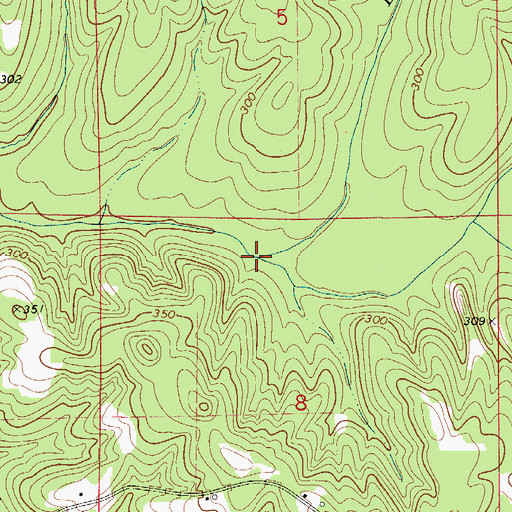 Topographic Map of McKinney Branch, AL