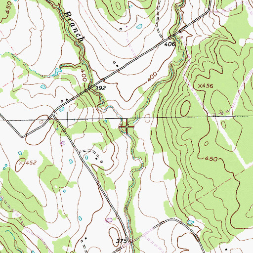 Topographic Map of Porter Branch, TX
