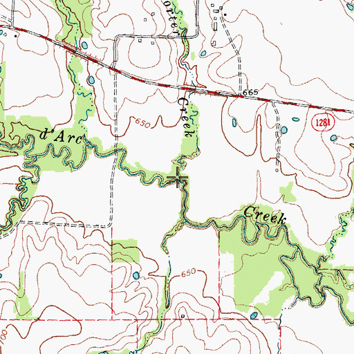 Topographic Map of Porter Creek, TX