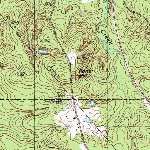 Topographic Map of Porter Hill, TX