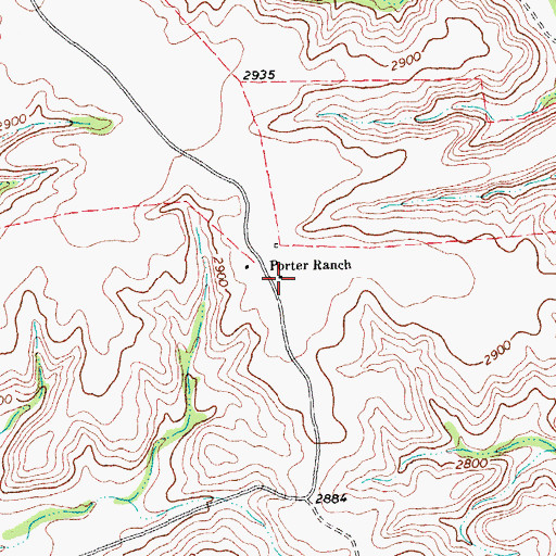 Topographic Map of Porter Ranch, TX