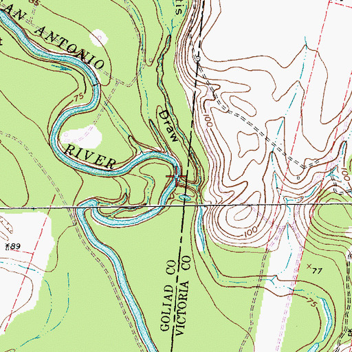 Topographic Map of Portis Draw, TX