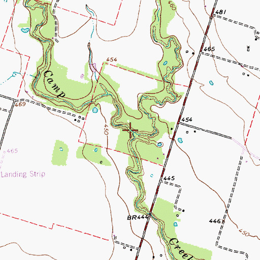 Topographic Map of Possum Creek, TX
