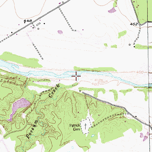 Topographic Map of Possum Creek, TX