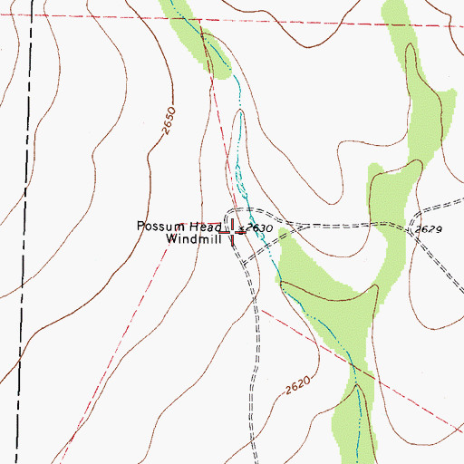 Topographic Map of Possum Head Windmill, TX