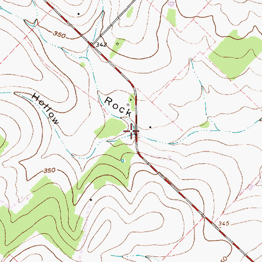 Topographic Map of Possum Hollow, TX