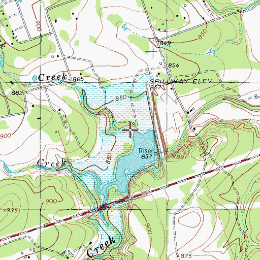 Topographic Map of Post Oak Creek, TX