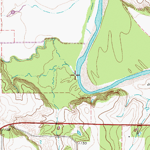 Topographic Map of Post Oak Creek, TX