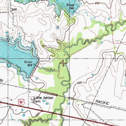 Topographic Map of Post Oak Creek, TX