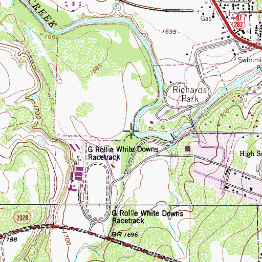 Topographic Map of Post Oak Creek, TX