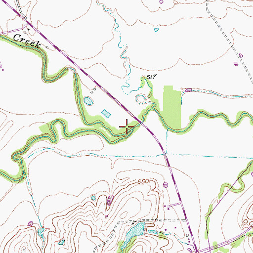 Topographic Map of Post Oak Creek, TX
