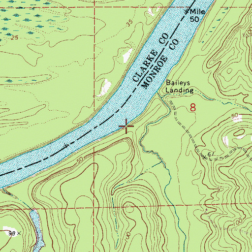 Topographic Map of Marriotts Landing (historical), AL