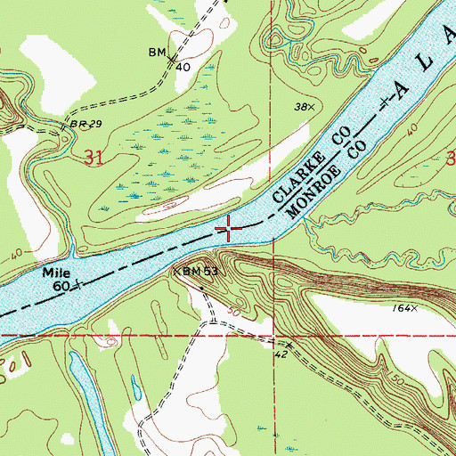 Topographic Map of Masons Ferry (historical), AL