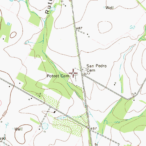 Topographic Map of Poteet Cemetery, TX