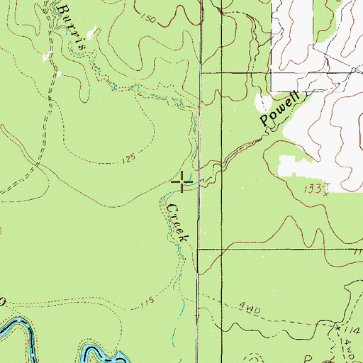 Topographic Map of Powell Branch, TX