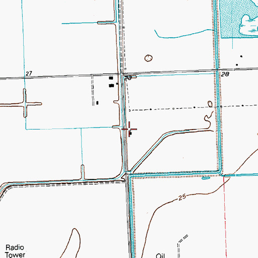 Topographic Map of Prairie Center Mission, TX