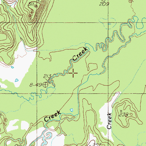 Topographic Map of Prairie Creek, TX