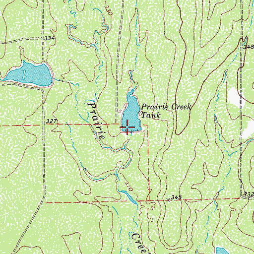 Topographic Map of Prairie Creek Tank, TX
